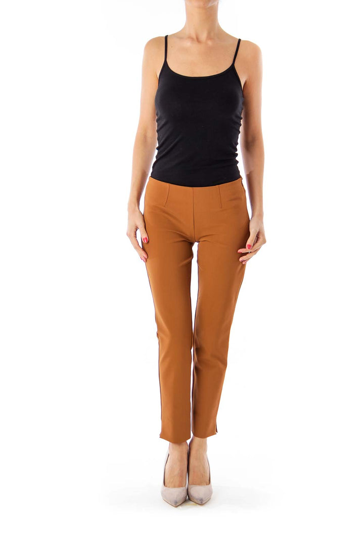 Brown Cropped Narrow Leg Pants