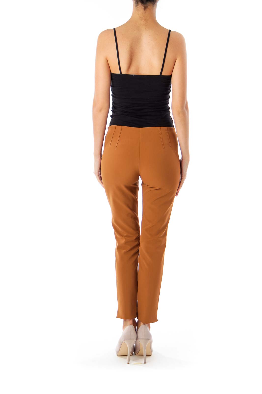 Brown Cropped Narrow Leg Pants