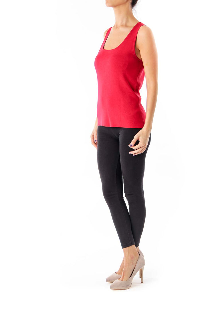 Red Silk Sleeveless Top