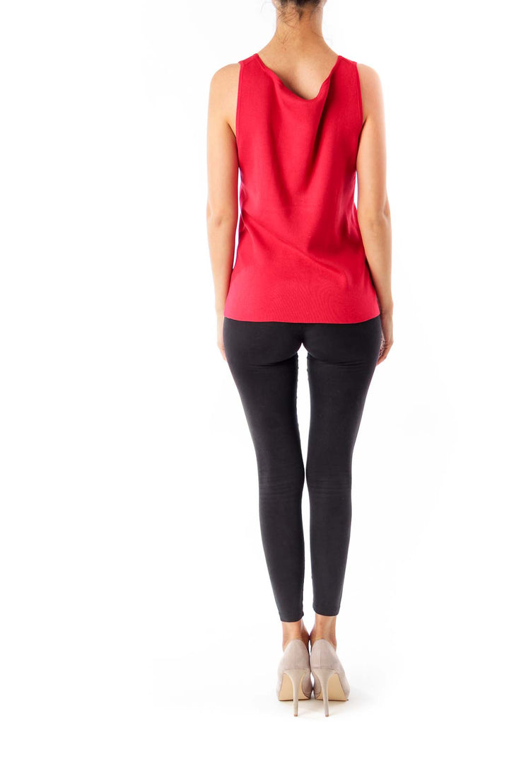 Red Silk Sleeveless Top