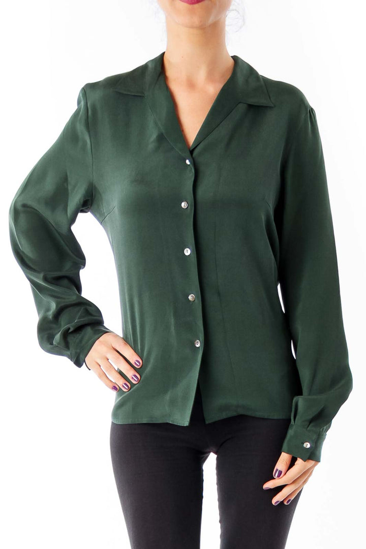 Army Green Silk Shirt