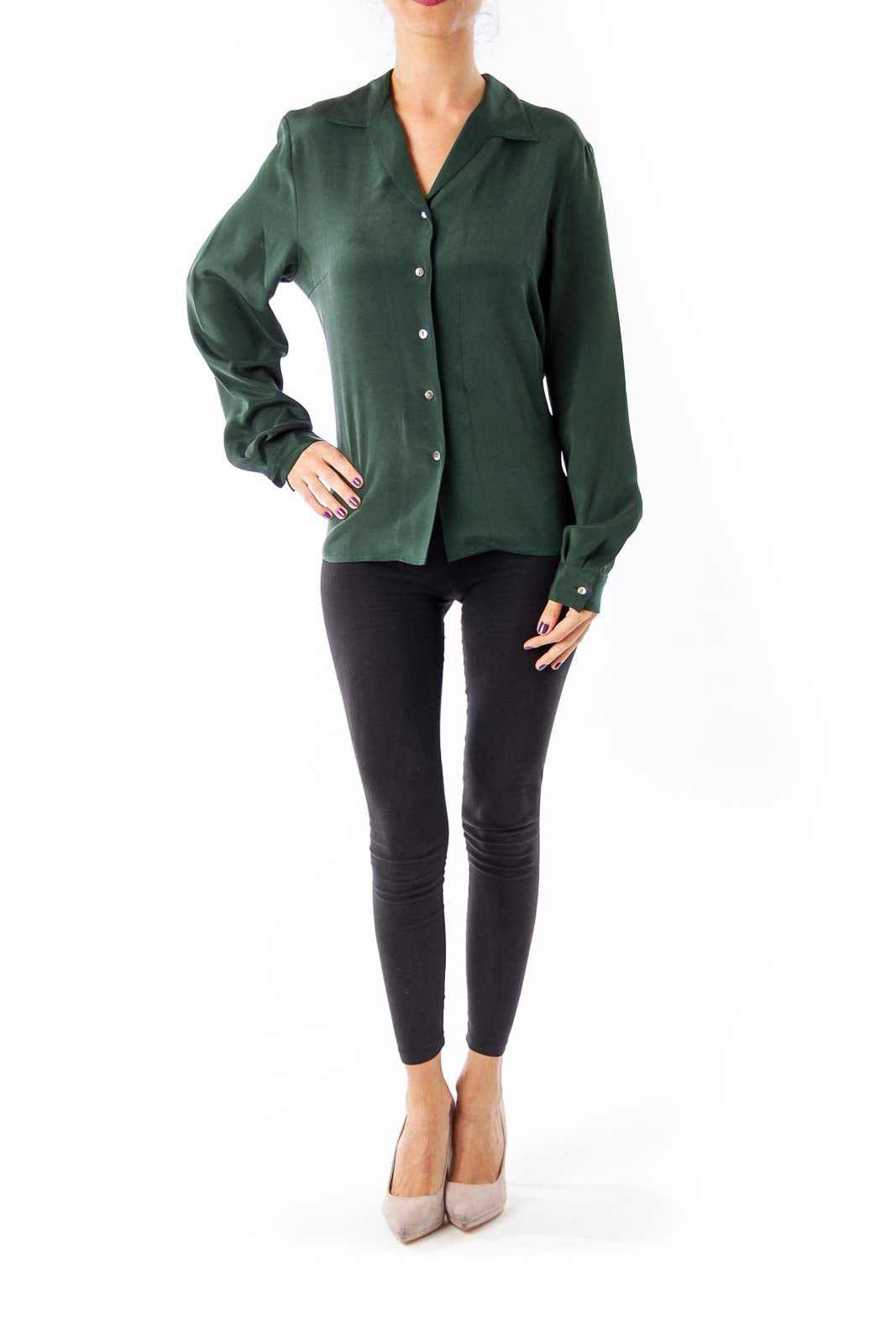 Army Green Silk Shirt