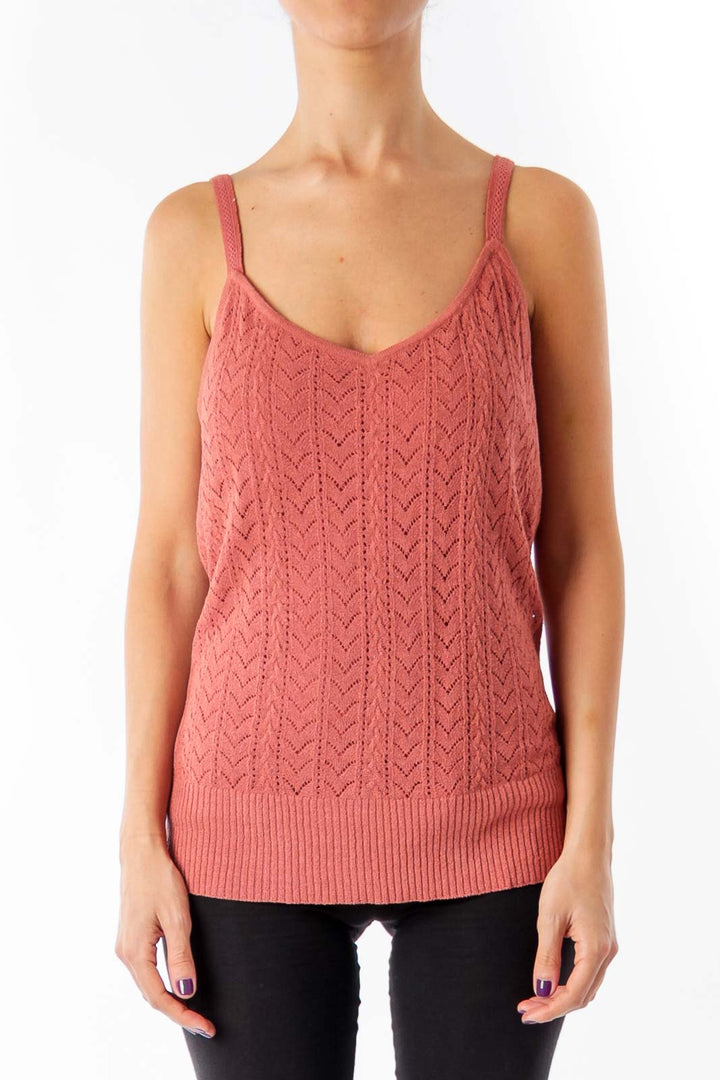 Peach Knit Tank Top