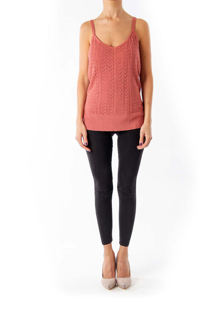 Peach Knit Tank Top