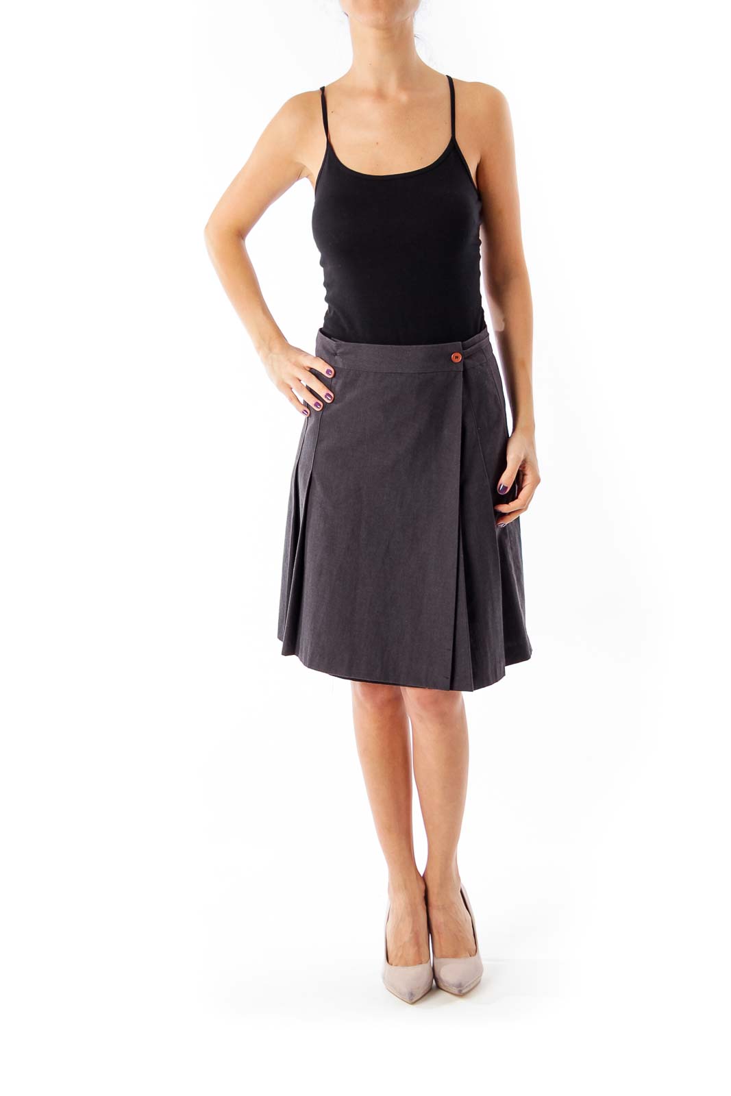 Gray Pleat Skirt