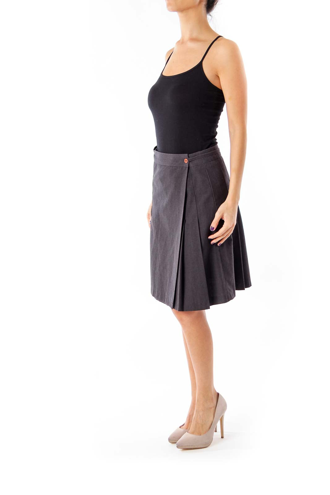 Gray Pleat Skirt