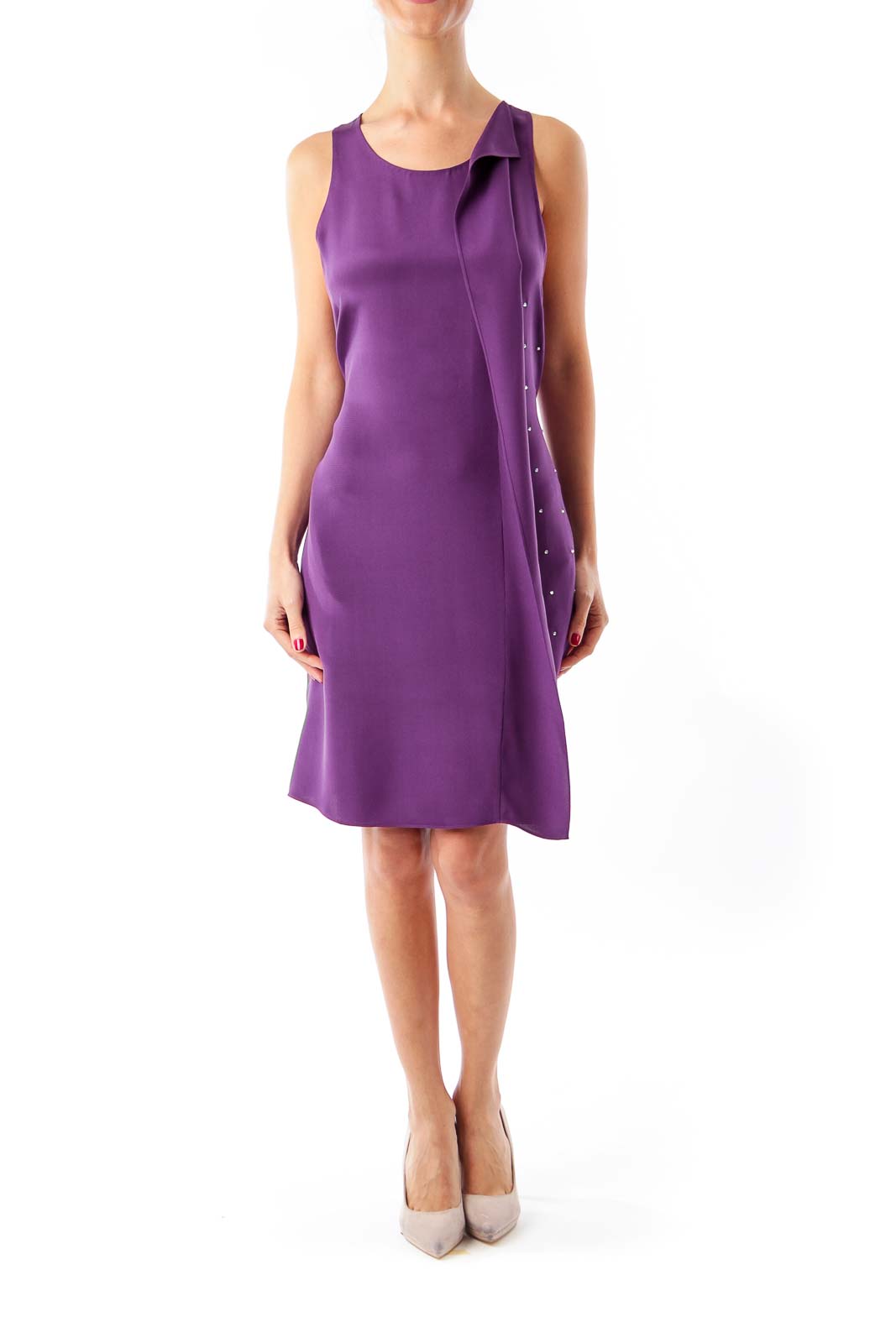 Purple Sequin Sleeveless Dress