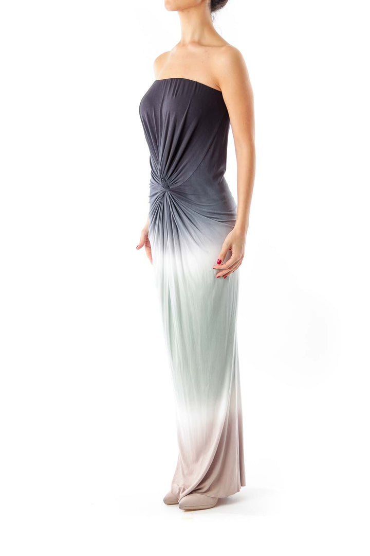 Multi-color Strapless Maxi Dress