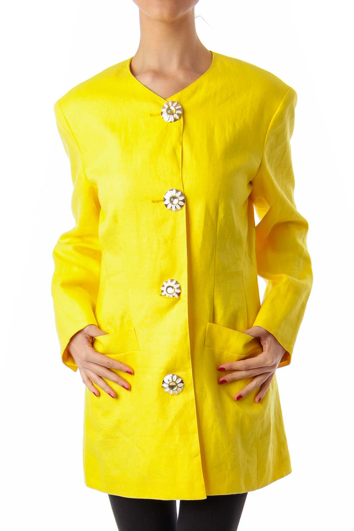 Yellow Button Detail Jacket