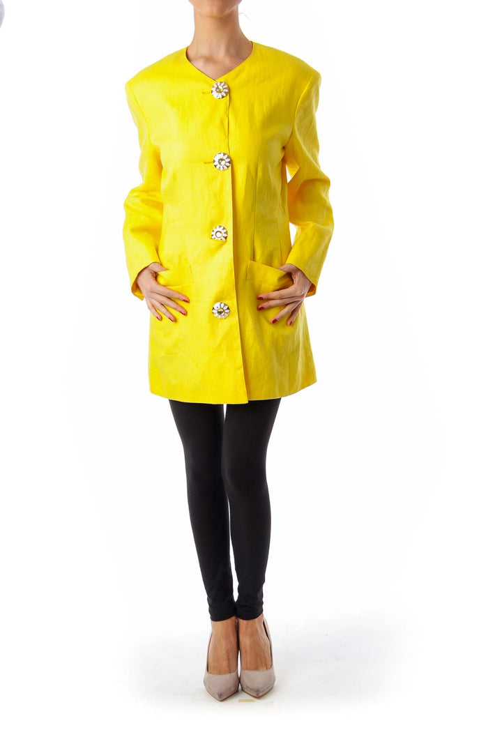 Yellow Button Detail Jacket