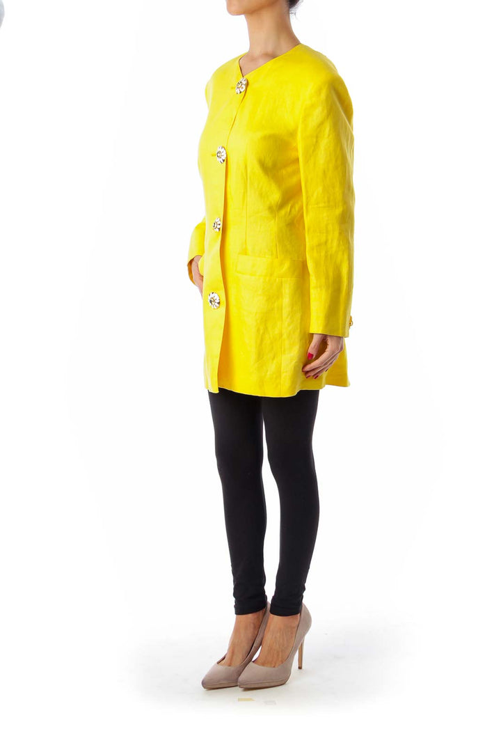 Yellow Button Detail Jacket