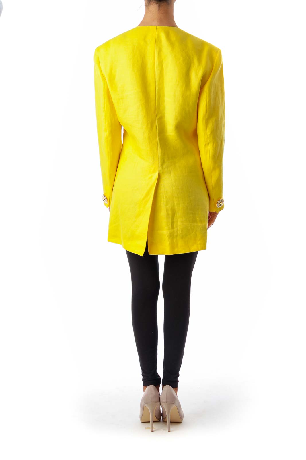 Yellow Button Detail Jacket