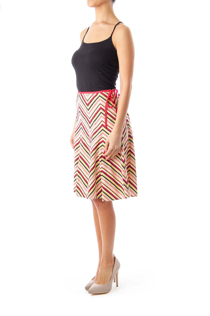 Zig-Zag Pattern A-line Skirt