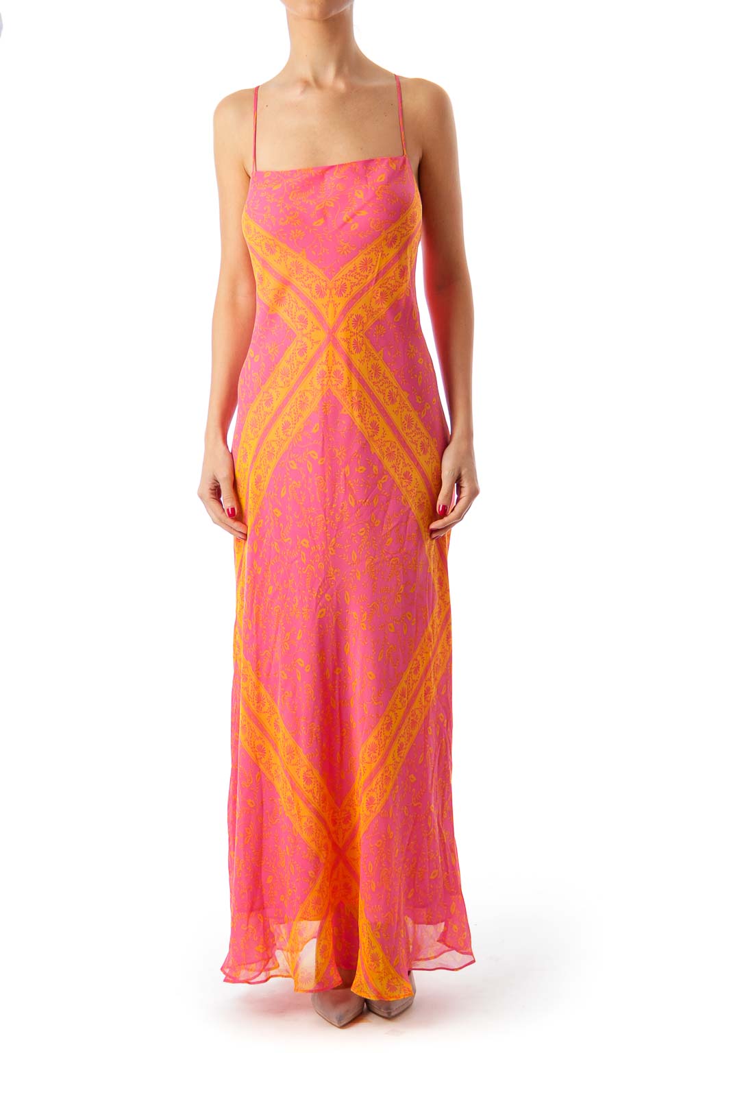 Pink & Orange Maxi Dress