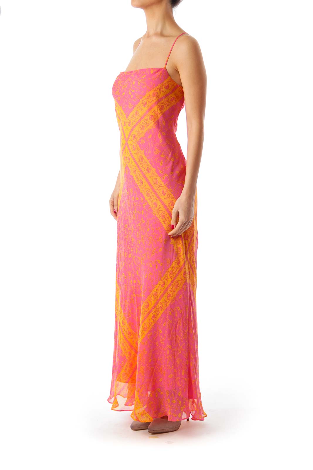 Pink & Orange Maxi Dress