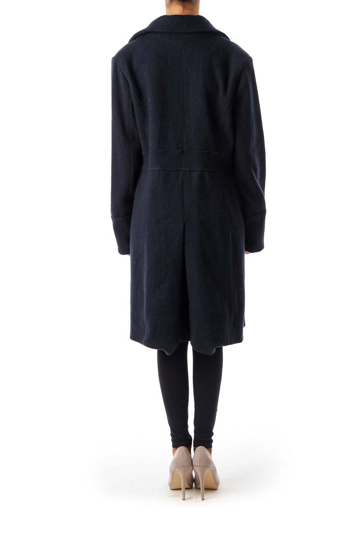 Navy Double Button Down Coat