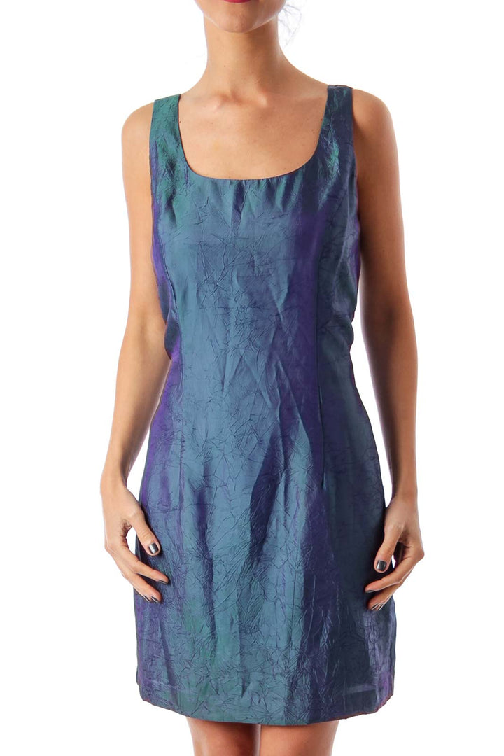 Blue & Purple Shear Sheath Dress