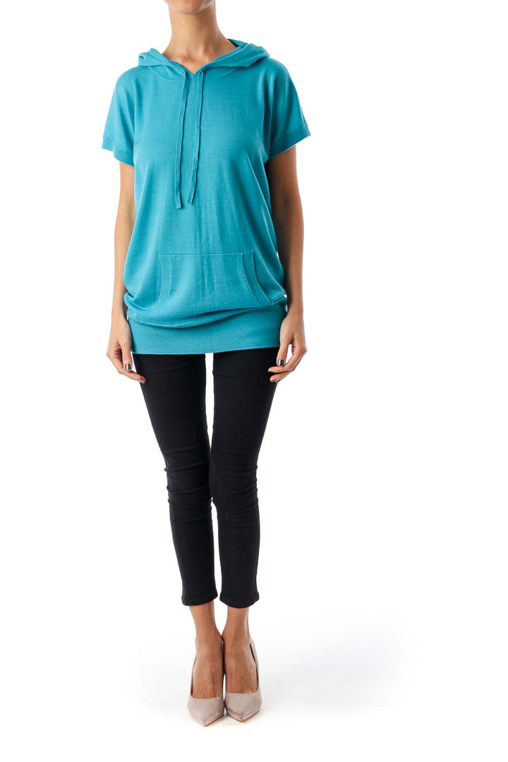 Turquoise Short Sleeve Hoodie