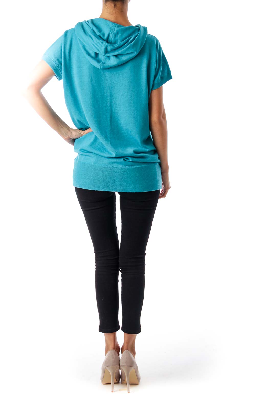 Turquoise Short Sleeve Hoodie