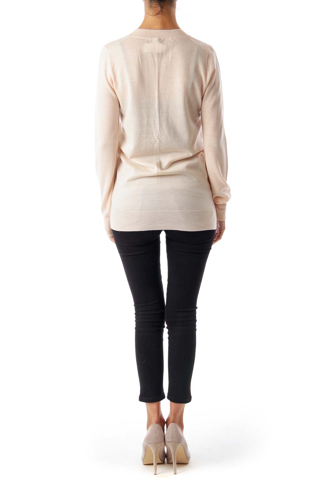 Peach V-neck Sweater