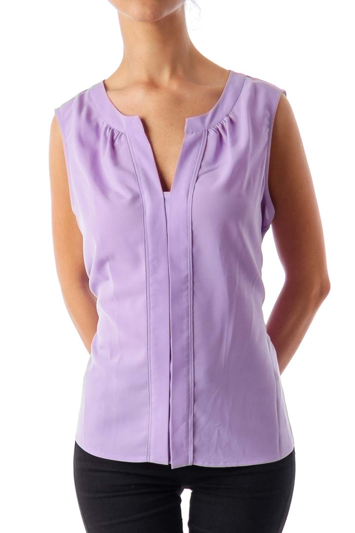 Purple Sleeveless Blouse