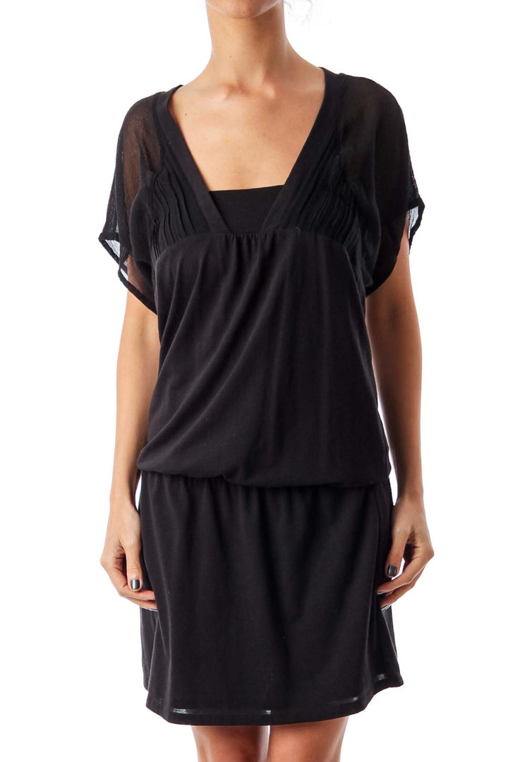 Black Short Sleeve Jersey Dress