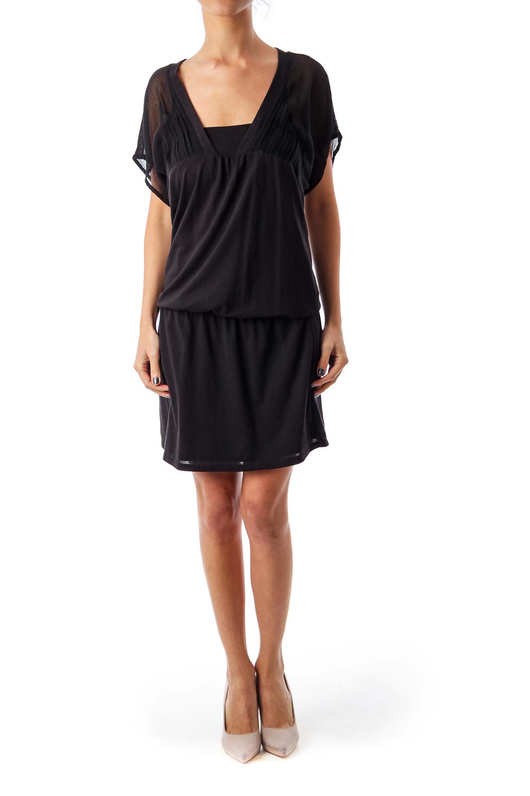 Black Short Sleeve Jersey Dress