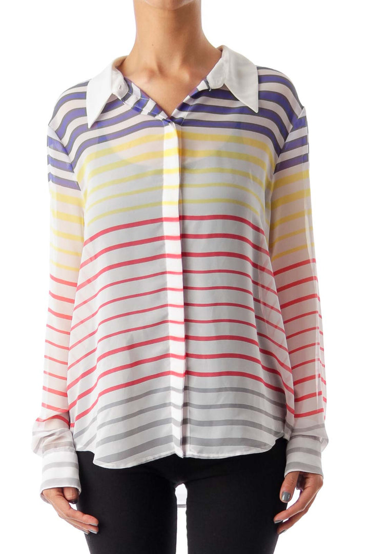 Multicolor Stripe Button Down Shirt