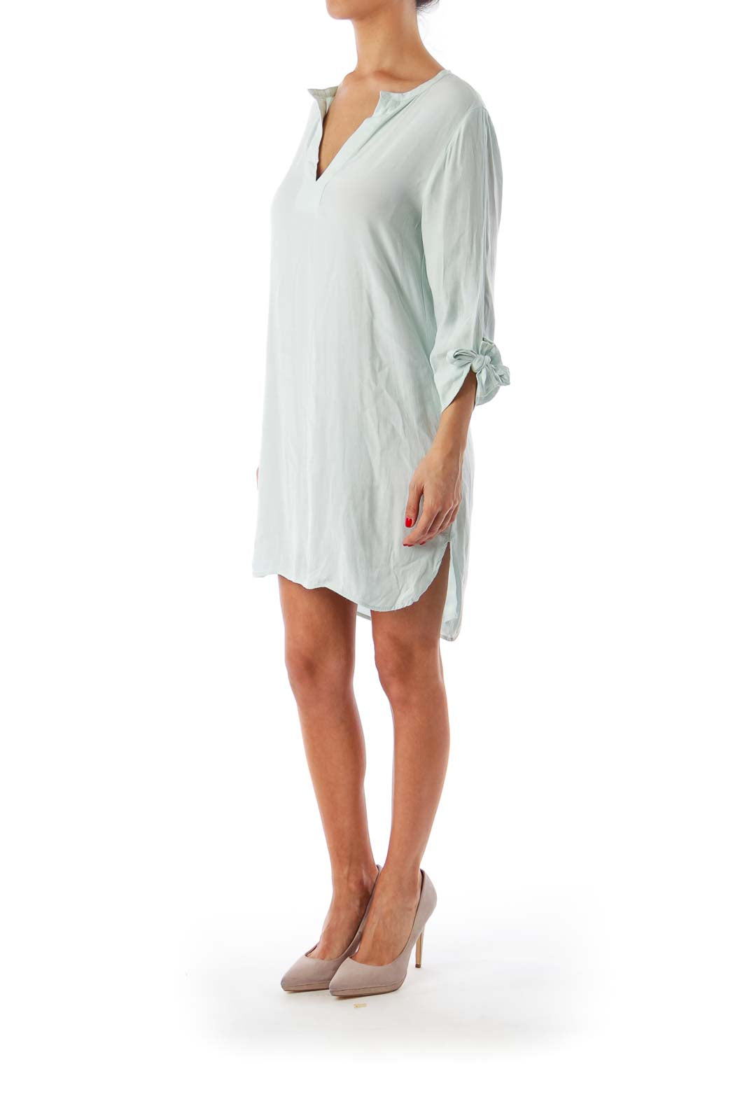 Mint V-Neck Shift Dress