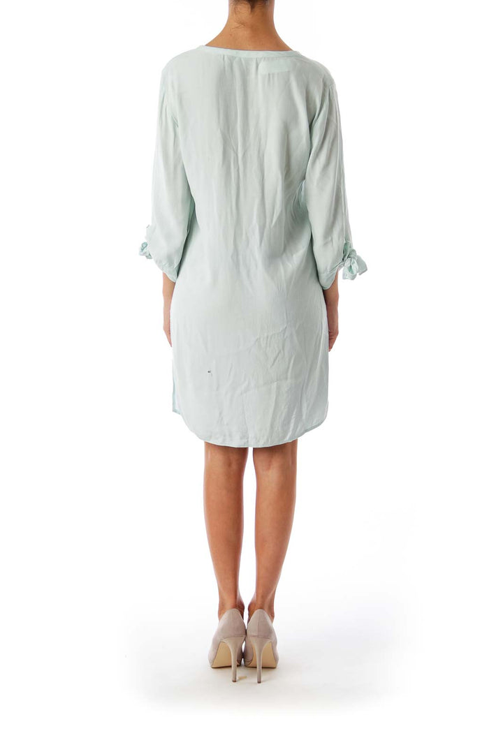 Mint V-Neck Shift Dress