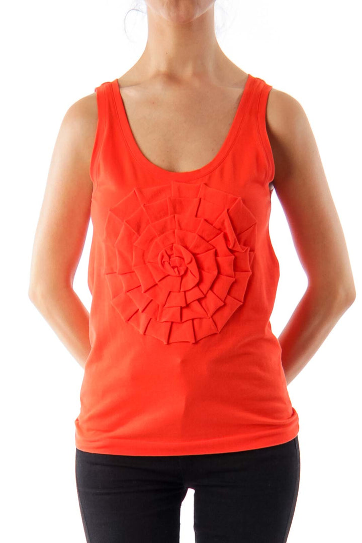 Orange Flower Detail Tank Top