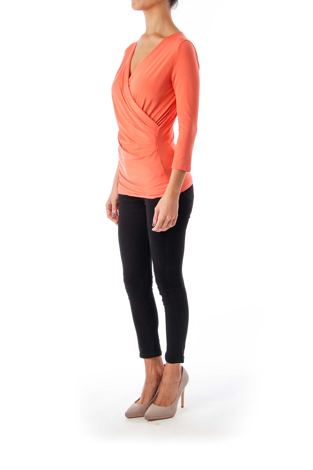 Peach V-neck 'Caprice' Top