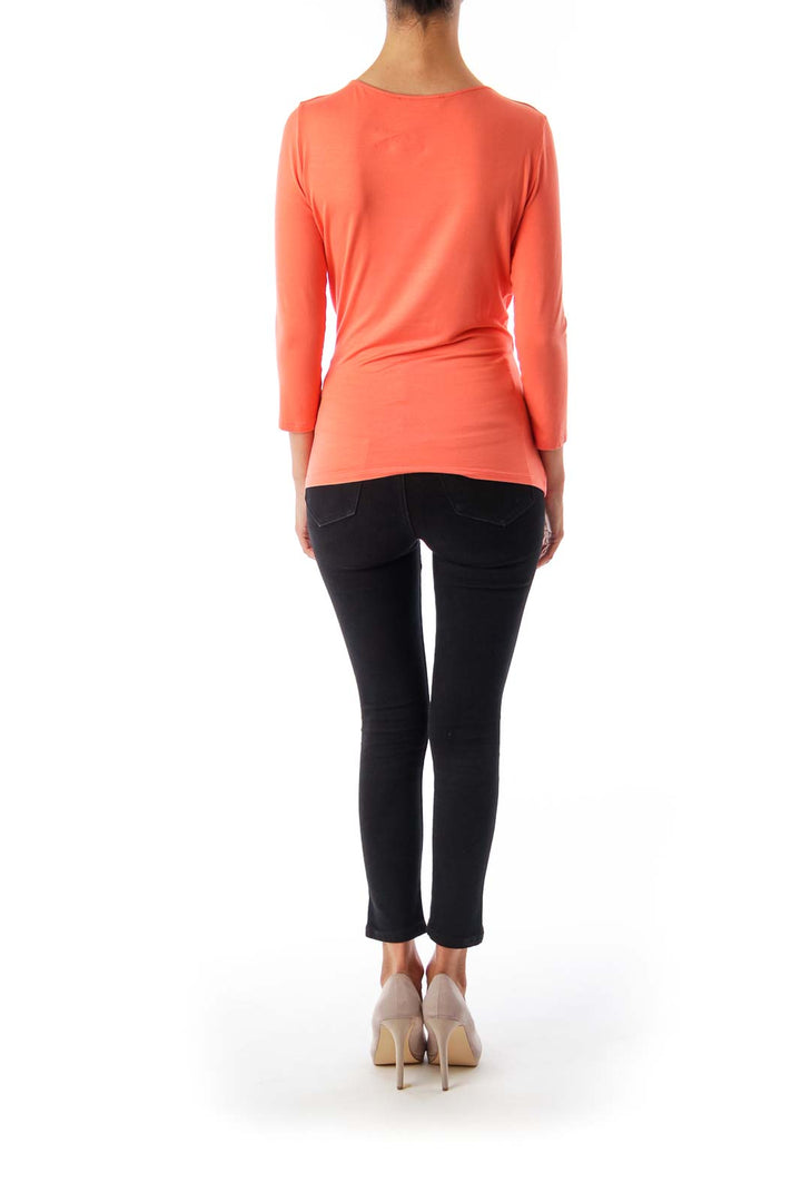 Peach V-neck 'Caprice' Top