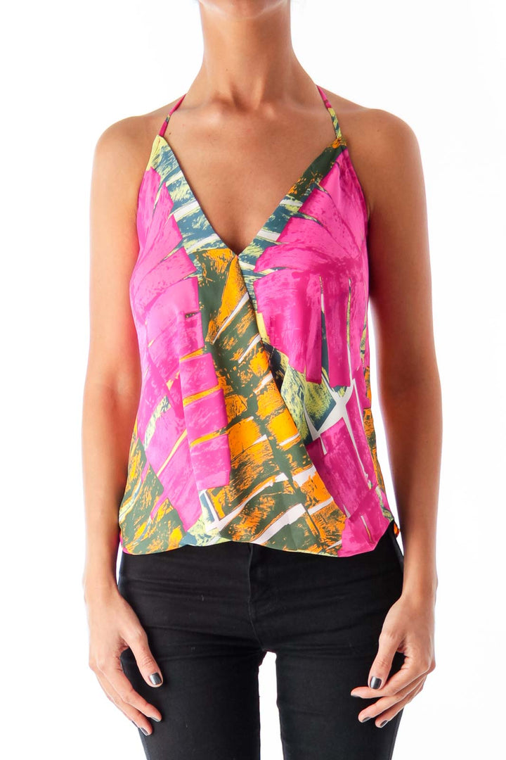 Pink Print Halter Top