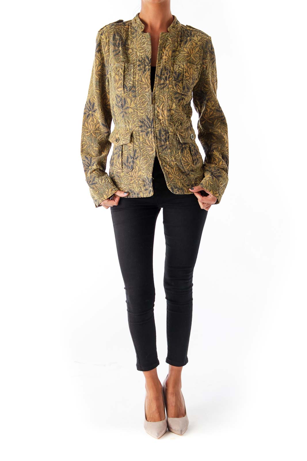 Green Jacquard Blazer