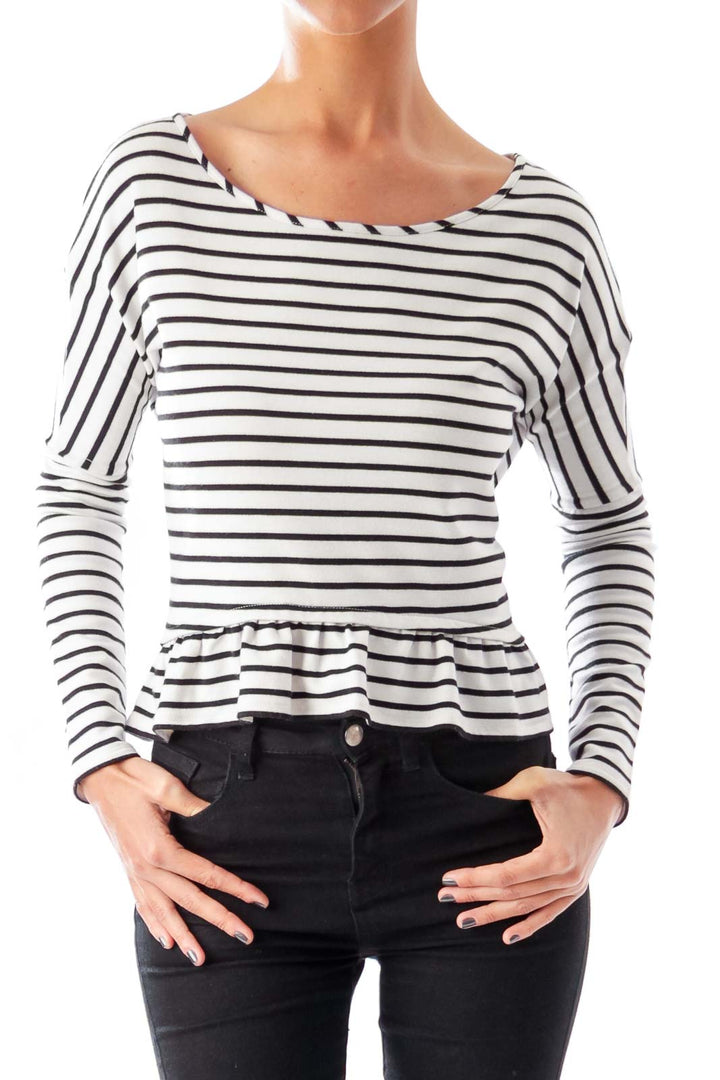 Black & White Crop Shirt