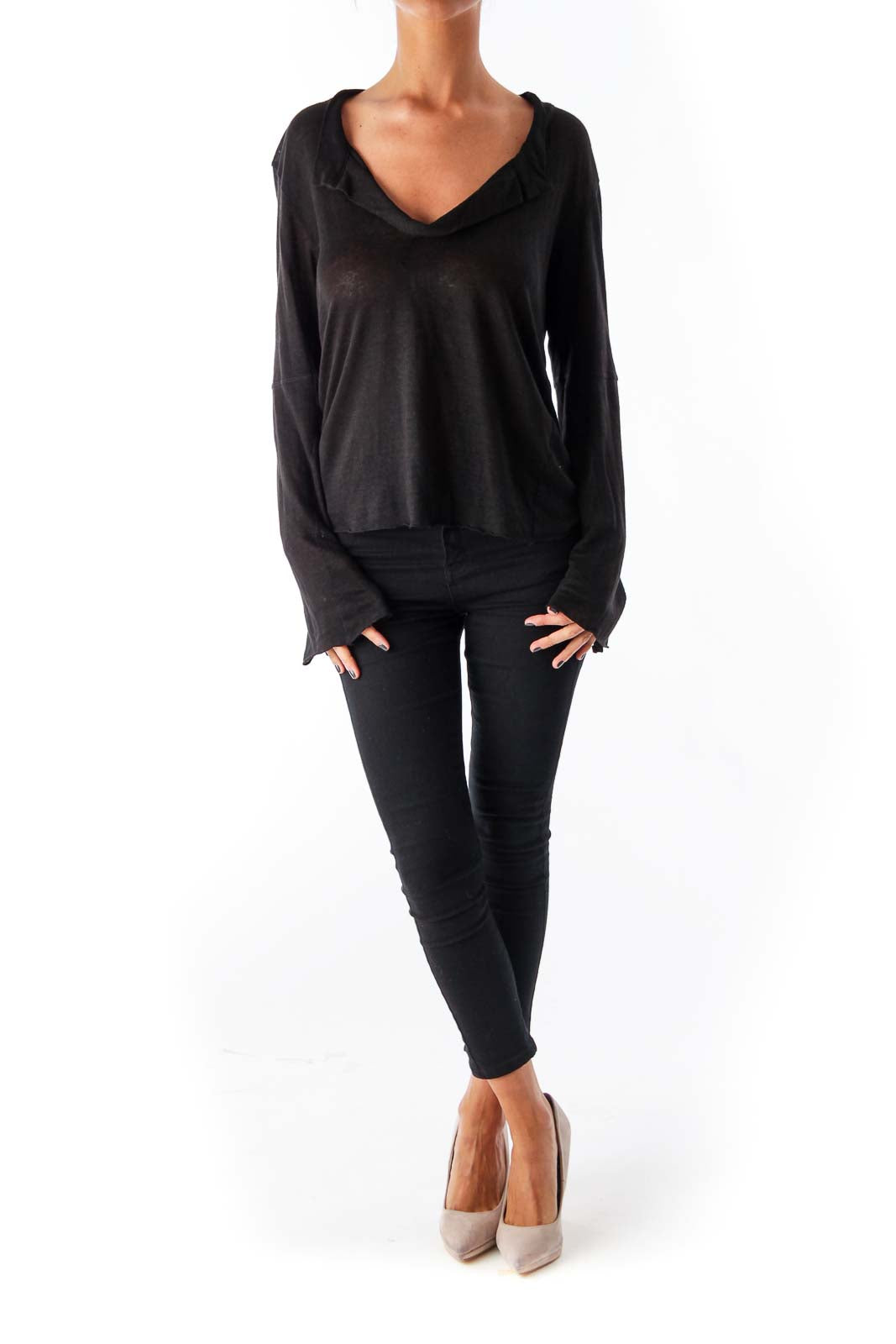 Black Long Sleeve Linen Shirt