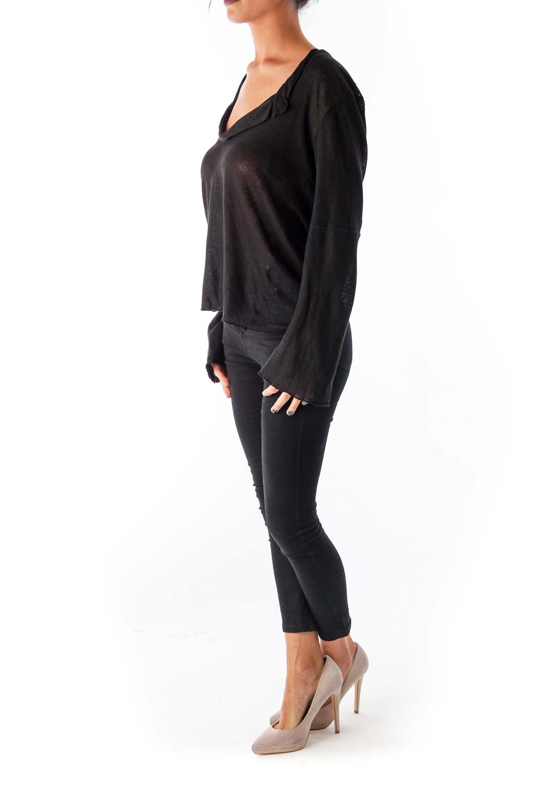 Black Long Sleeve Linen Shirt