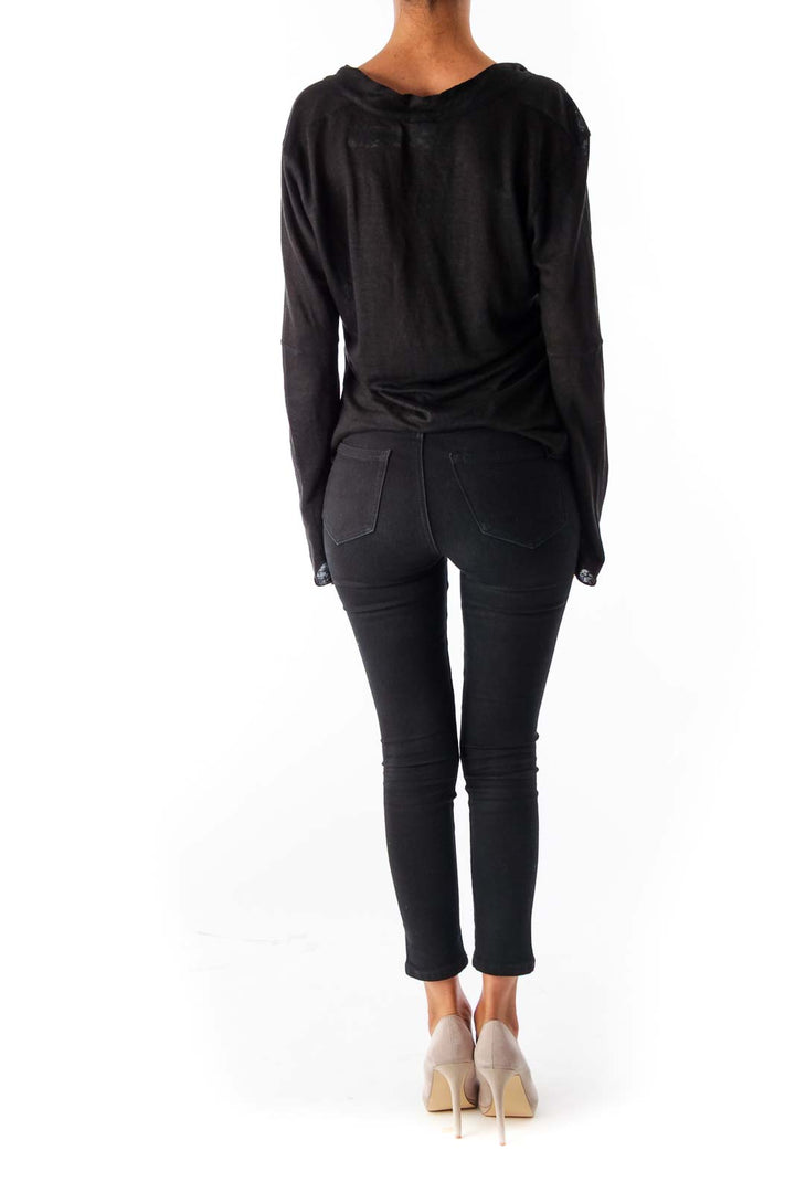 Black Long Sleeve Linen Shirt