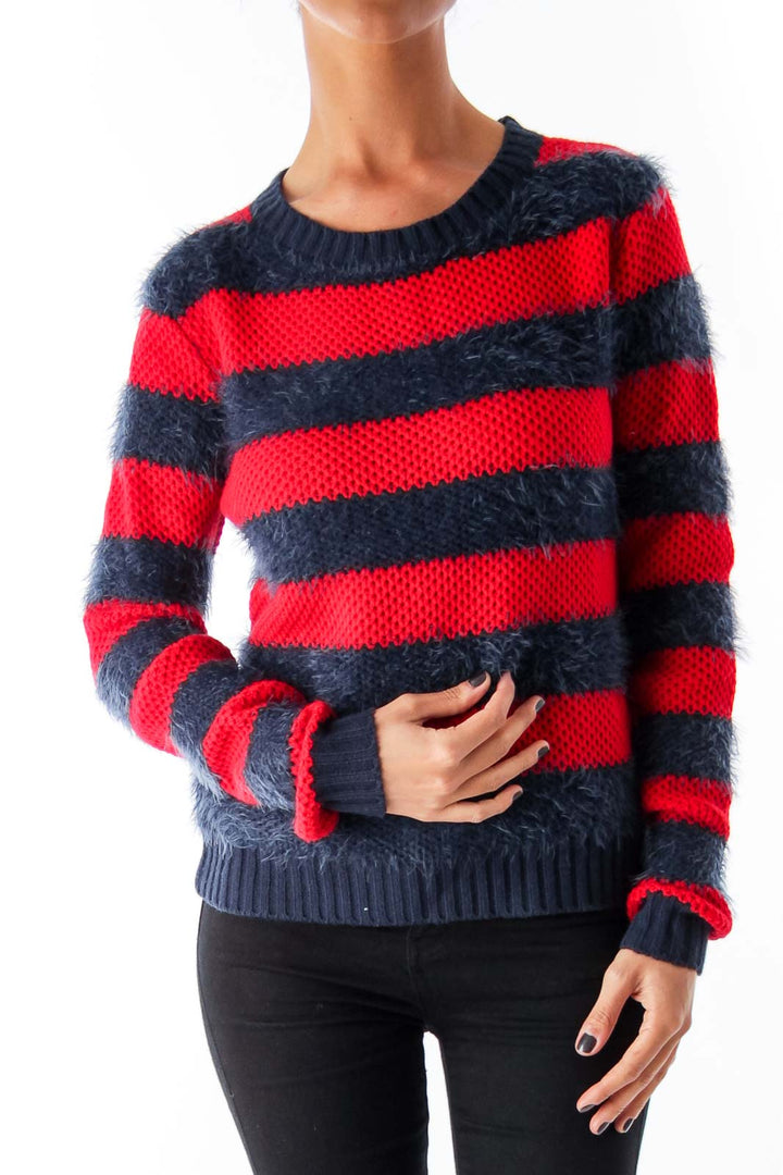 Red & Navy Stripe Sweater