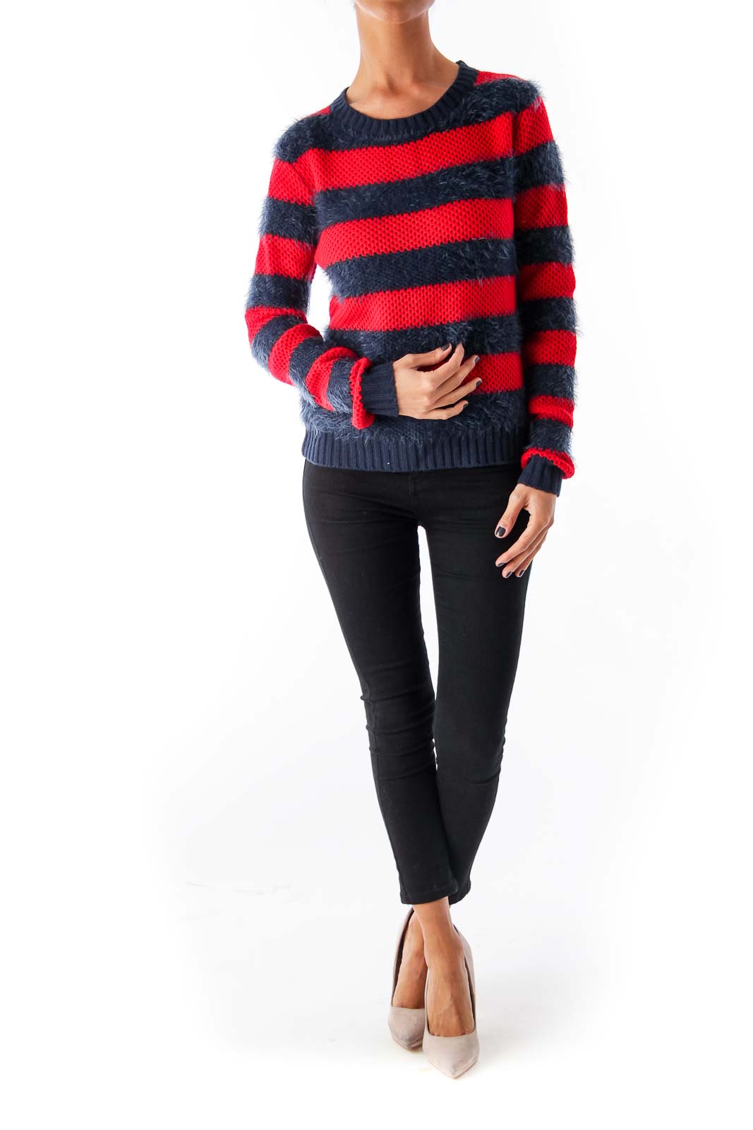 Red & Navy Stripe Sweater