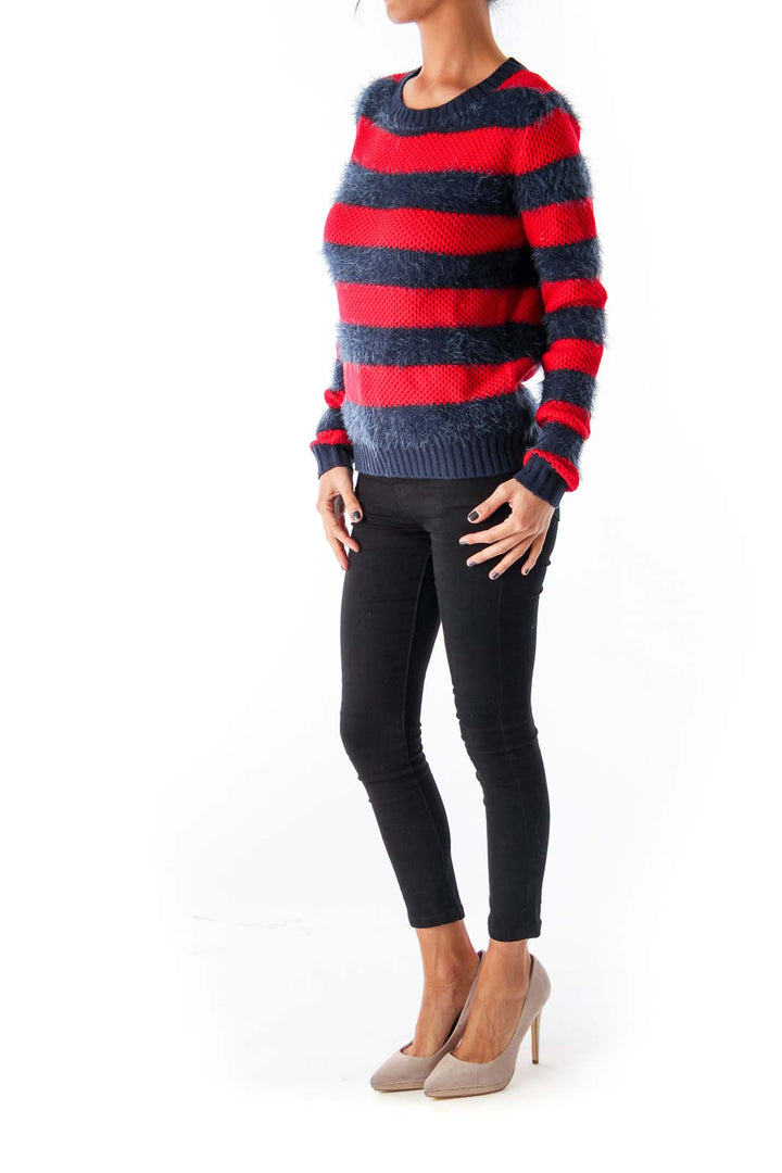 Red & Navy Stripe Sweater