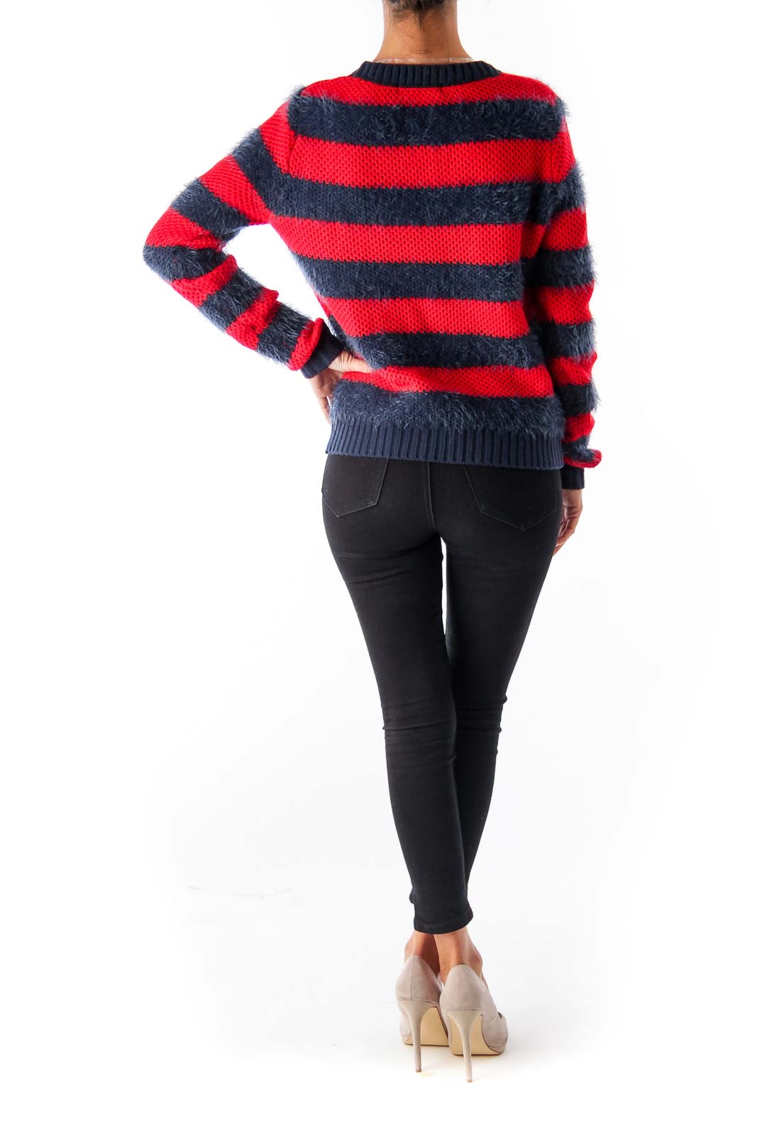 Red & Navy Stripe Sweater