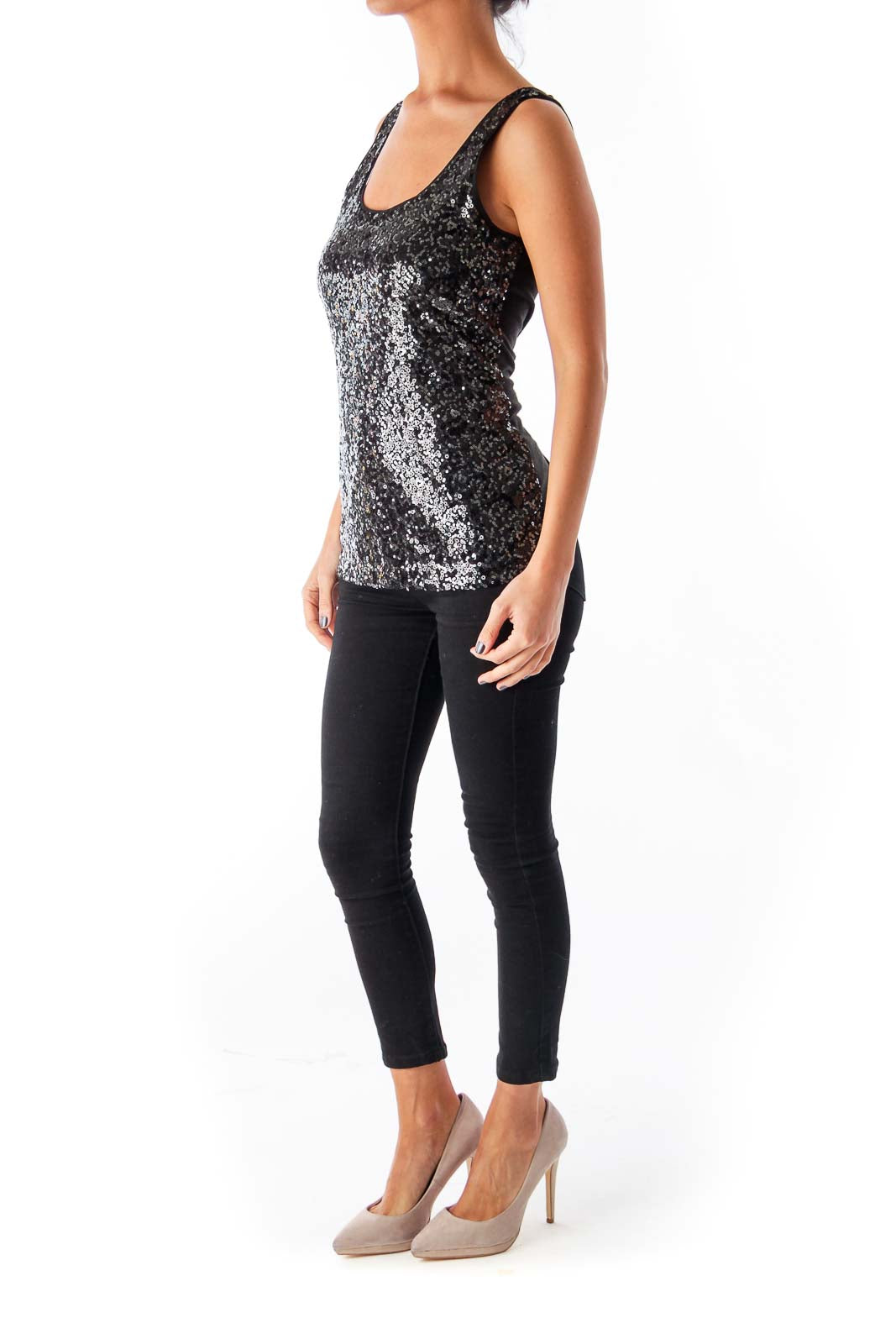 Black Sequin Top