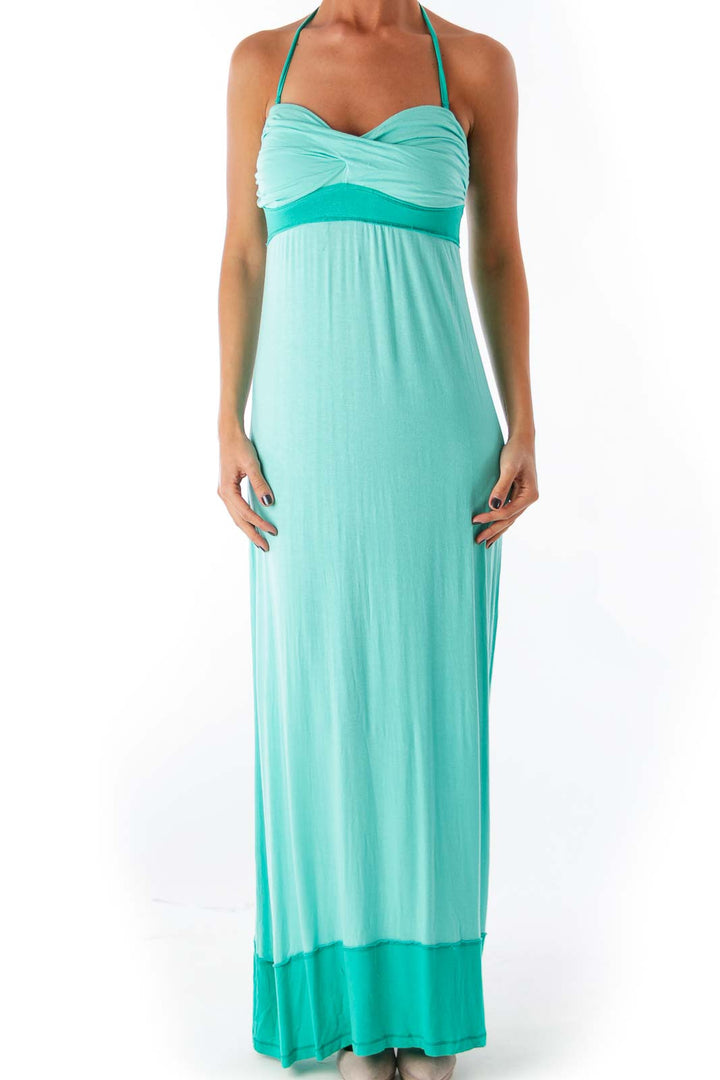 Green Strapless Long Dress