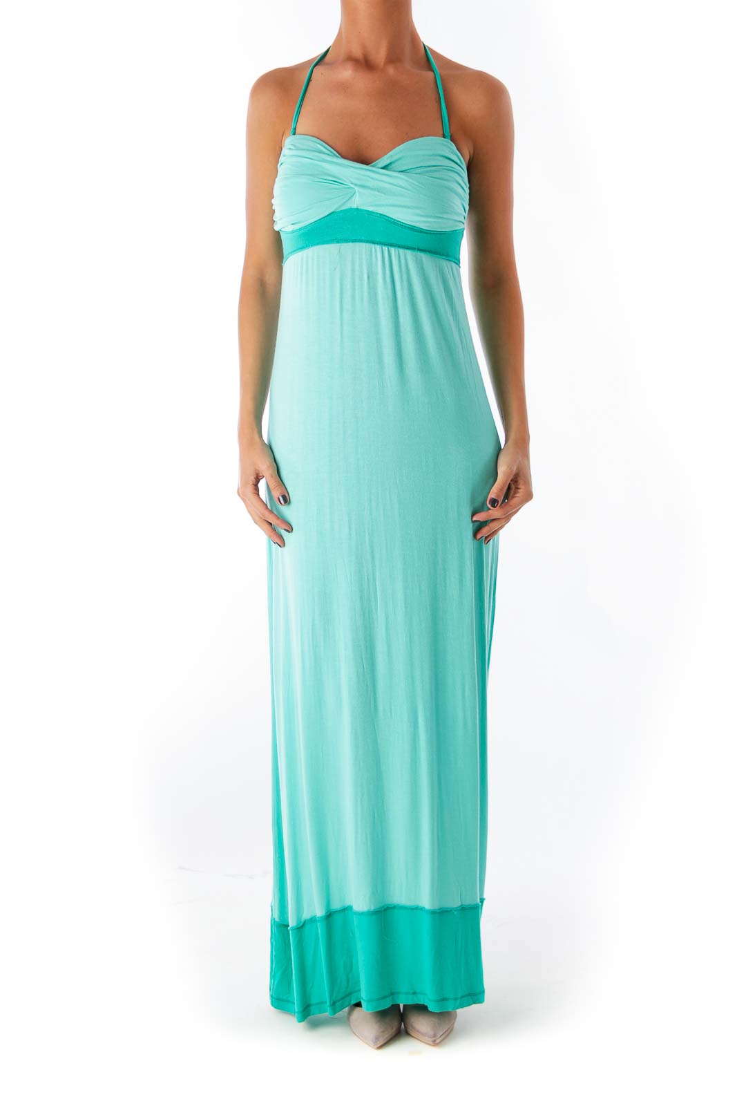 Green Strapless Long Dress