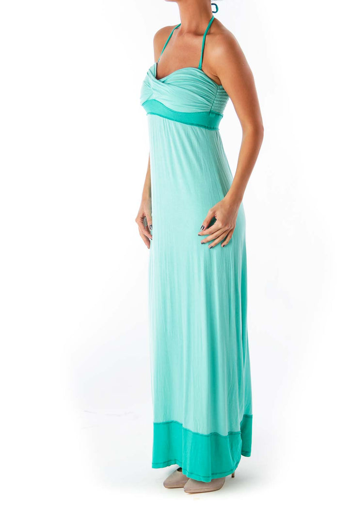 Green Strapless Long Dress