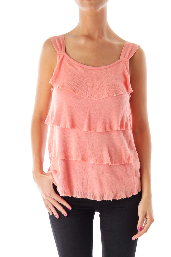 Peach Ruffle Top