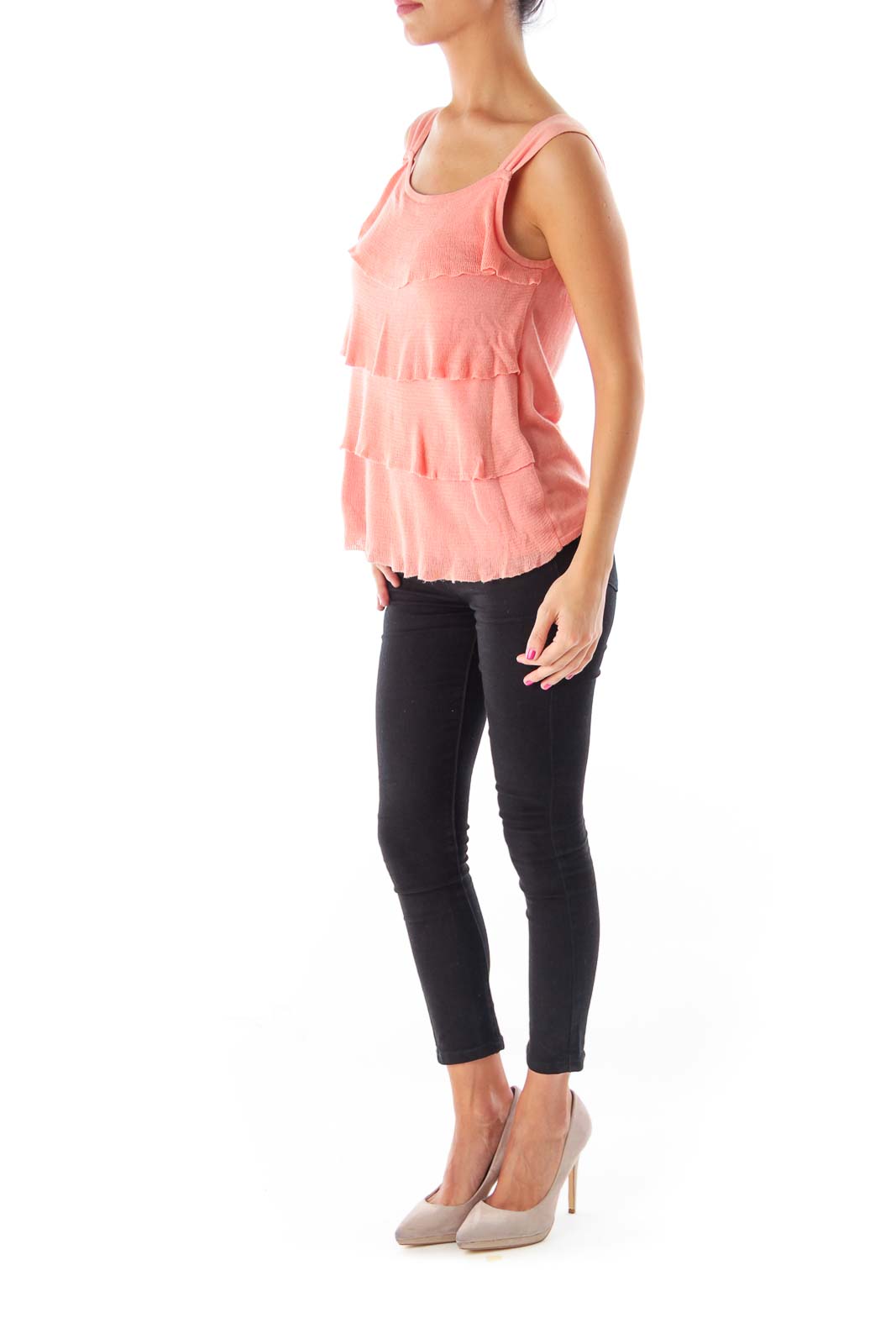 Peach Ruffle Top