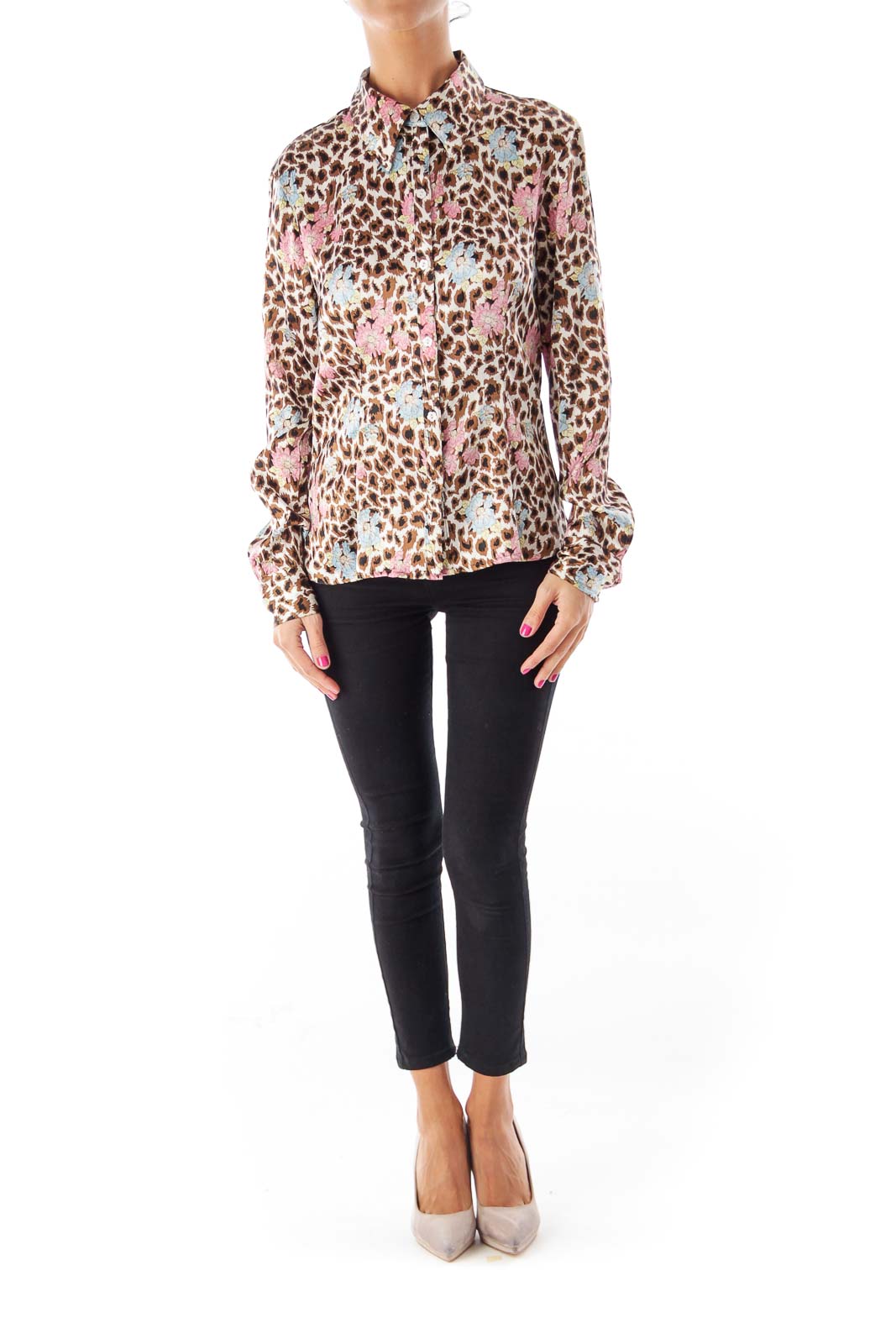 Animal Print & Floral Blouse